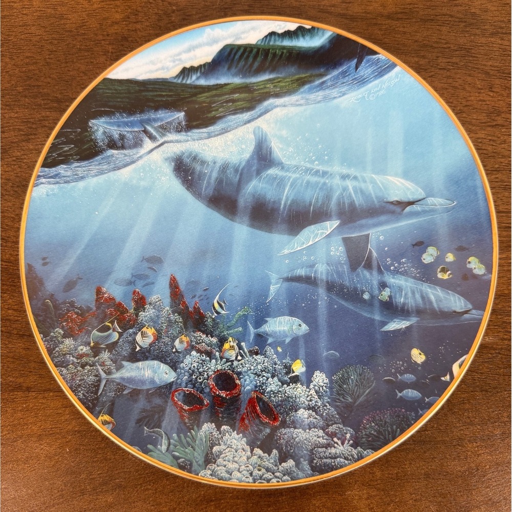 VTG 1991 Danbury Mint Underwater Paradise 'Lahaina Seaflight" 8" Plate